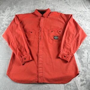 Gitano Clothing Vintage Button Up Shirt Mens Medium Orange 90s Grunge Hipster